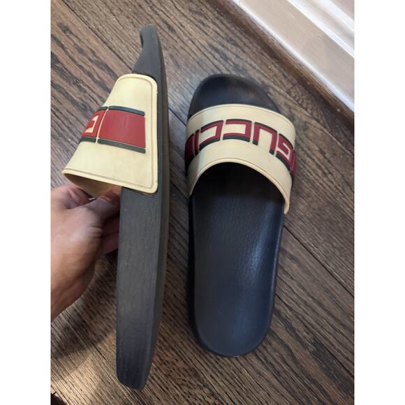Gucci Mens Pursuit Logo Pool Slides Sandals Slip On US Sz 11 - Picture 7 of 16